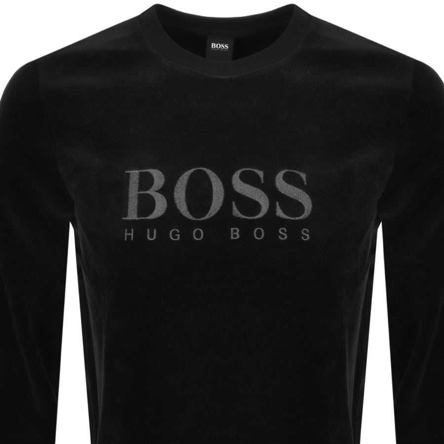 Alternative Image for ProductBOSS Bodywear Velour Crew Neck Sweatshirt Black2